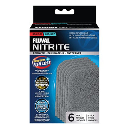 Fluval 307/407 Nitrite Remover Pad, 6-Pack | Replacement Aquarium Canister Filter Media - style: Nitrite Remover