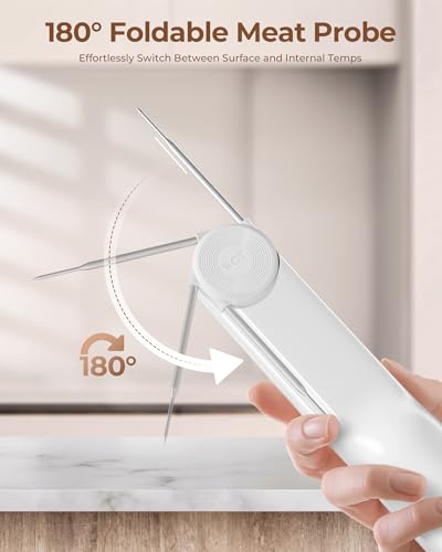 Infrared Thermometer Gun, Heat Temp Temperature Gun with Meat Probe 2-in-1, Digital IR Laser Thermometer Gun for Cooking, Pizza Oven, Meat, Griddle, Grill, HVAC