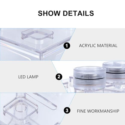 Hemobllo Mini LED Aquarium Kit with Acrylic Fish Tank, Light-up Terrarium for Betta and Tropical Fish, Small Desktop Ecosystem Container for Home and Office Decor