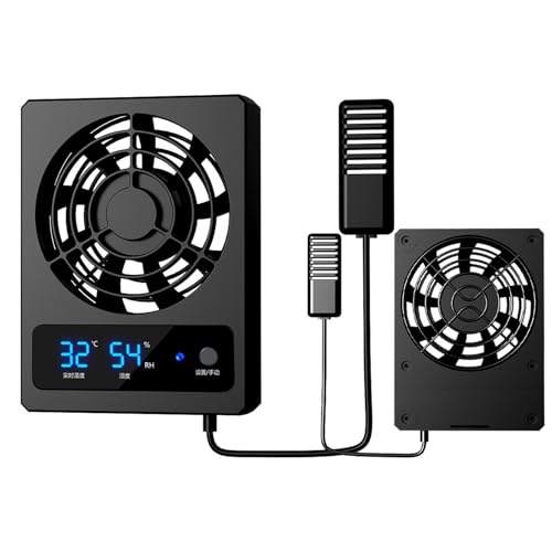 Reptile Fan Low Noise Efficient Vent Fan | Cooling Fan for Reptile Tank for Reptiles, Snakes, Rainforest Terrariums, Vivariums, Dragons, Lizards - size: B: (℃)