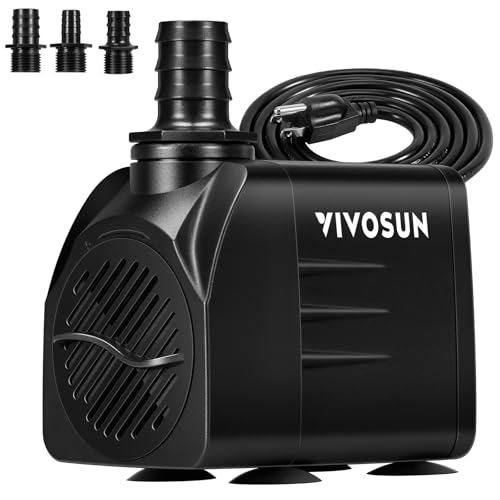 VIVOSUN 660GPH Submersible Fountain Water Pump for Pond, Aquarium, Statuary | 2500L/H 35W Aquarium Pump, Ultra Quiet Fountain Pump with 8.2ft/2.5m High Lift for Fish Tank, Hydroponics - size: 6"×4"-660