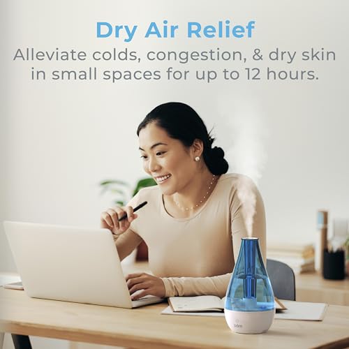 Pure Enrichment MistAire Studio Ultrasonic Cool Mist Humidifier - Small & Compact, Overnight Operation, 2 Mist Settings, Optional Night Light, & Auto Shut-Off - For Offices, Plants & Small Spaces - size: MistAire Studio (Small)