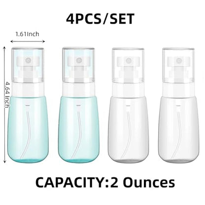 Small Spray Bottle Travel Size Hair Mister Fine Mist Sprayer for Home Cleaning Hair Styling Pet Grooming Plant Care - color: 2oz - Pack 4