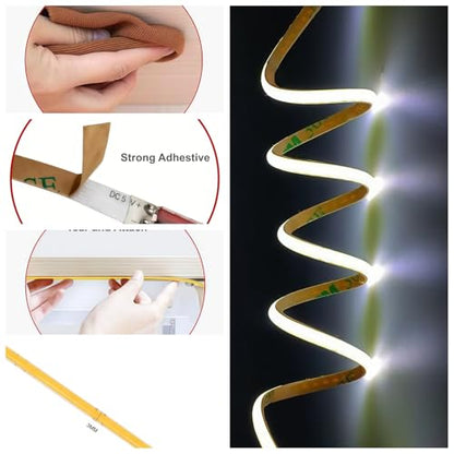 Ultra-Narrow 3mm USB COB LED Strip Lights Self-Adhesive, for Kitchen Cabinets, Bedroom, Gaming Desk (6000k Cool White, 3ft) - color: 6000k Cool white, size: 3ft