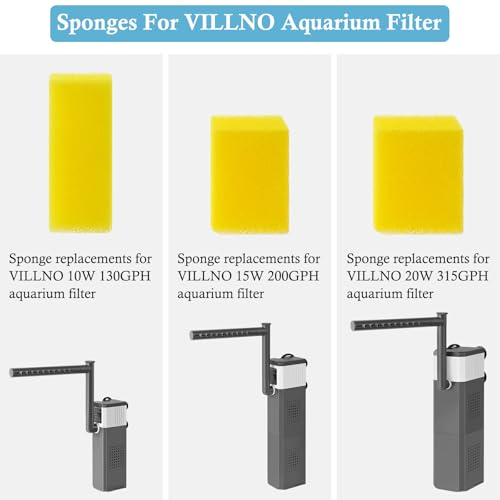 4PCS Aquarium Filter Sponge Replacement for 20W 315GPH Aquarium Filter, Aquarium Biochemical Sponges for Replacement - style: Filter media-20W