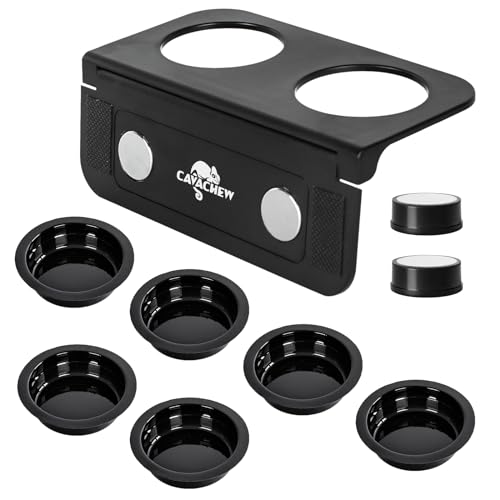 Magnetic Gecko Feeding Ledge, ABS Foldable Reptile Feeder Ledge with 6pcs Plastics Cups, 2 in 1 Reptile Food Water Dish, Terrarium Bowl for Chameleon Iguana, Strong Magnets, Easy to Clean