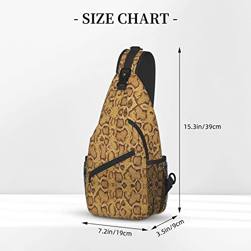 Snake Skin Sling Bag Animal Crossbody Chest Daypack Casual Backpack Women Shoulder Bag For Travel Picnic - color: Snake 06