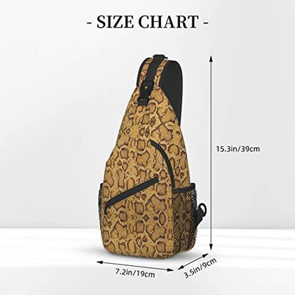 Snake Skin Sling Bag Animal Crossbody Chest Daypack Casual Backpack Women Shoulder Bag For Travel Picnic - color: Snake 06