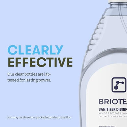 BRIOTECH Sanitizer Disinfectant Hypochlorous Spray, Kill 99.99% of Viruses & Bacteria, Control Mold, Eliminate Odor, Gentle for Nursery & Play Rooms, Food Contact Surface Sanitizer, 32 fl oz Refill | Kill 99.99% of viruses, bacteria, control mold, elimina