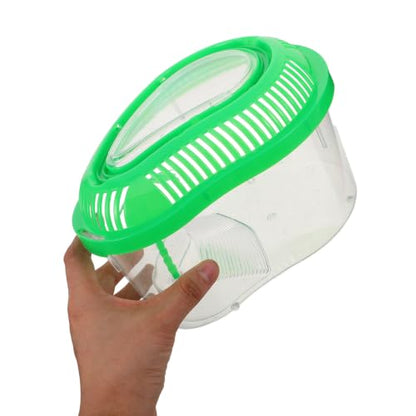 Portable Plastic Reptile Transport Container with Ventilation Holes and Secure Lid Design for Travel and Outdoor Use, Suitable for Turtles and Other Small Pets