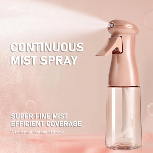 Spray Bottle for Hair, Continuous Mister, 2 Pack, 6.8 Oz, White&Terracotta | Ultra-Fine Mist, Continuous Spray, Leak-proof Misting for Hairstyling, Barbers, Salons, Essential Oil, Cleaning, Planting - color: White & Terracotta, 2 Pack