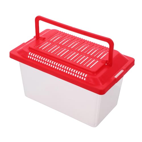 BESPORTBLE Portable Fish Tank Breathable Lid Plastic Turtle Carrier for Reptiles Lightweight Aquatic Pet Transport Box for Travel and Outdoor Use
