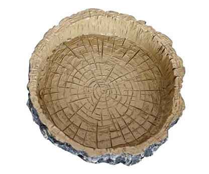 MODERNJOE'S Food/Water Dish for Reptiles, Amphibians and Other Little Critters Water/Food Bowl, Made from Premium Resin, Reptile Feeding Bowls for Lizard,Hermit Crab,Gecko,Tortoise - color: Brown