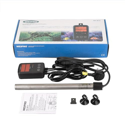 Titanium Aquarium Heater 800W, Submersible Fish Tank Heater with Digital Display Temperature Controller, 0℃-40℃ Adjustable, Fast Heating for 100 ~ 150 Gal Saltwater Freshwater Fish Tank, MX-9015(800W) - size: 800W