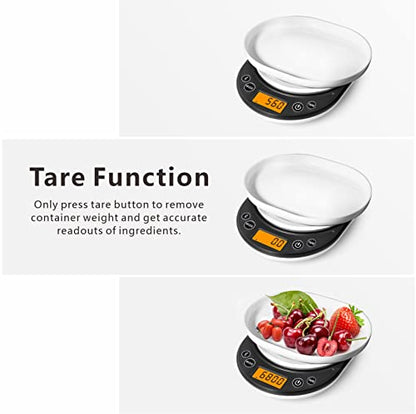 Smart Digital Food Scale Grams and Ounces Kitchen Scale 0.1g/3kg | Scale with Nutritional Calculator,Food Weight Scale for Weight Loss,Keto, Macro,Calorie,Meal Prep,6 units,LCD display