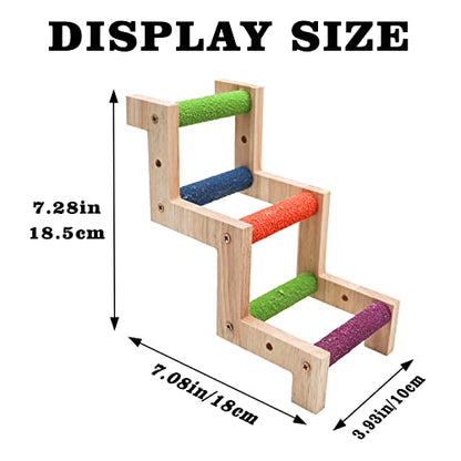 Bird Ladder Bridge, Wooden Parrot Hamster Climbing Ladder Toys, Bird Perch Stand, Bird Cage Accessories, Small Animals Climbing Toy for Parrot Hamster Rat Squirrel Sugar Gliders Parakeets Cockatiels - color: Colorful
