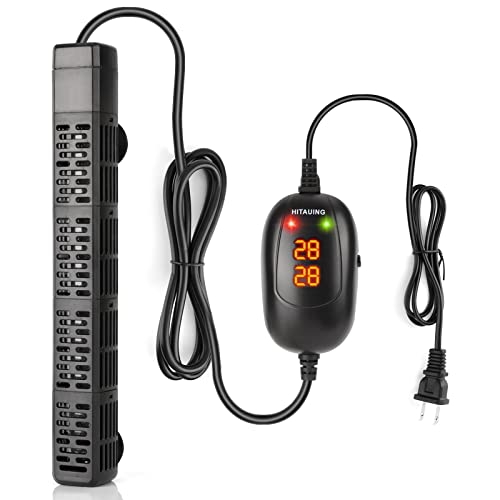 HiTauing Aquarium Heater, 50W/100W/200W/300W/500W Submersible Fish Tank Heater with Over-Temperature Protection and Automatic Power-Off When Leaving Water for Saltwater and Freshwater - size: 500W