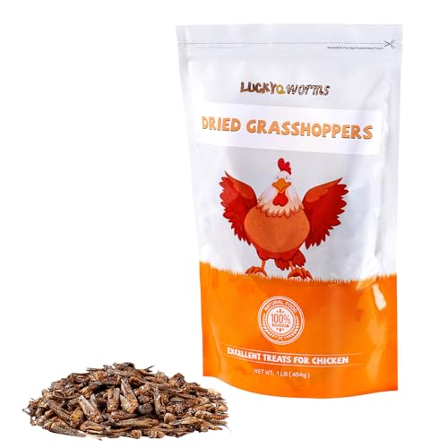 Freeze Dried Grasshoppers - High Protein Reptile & Bird Food, 1lb Resealable Bag for Bearded Dragons, Lizards, Hedgehogs | Natural, No Additives