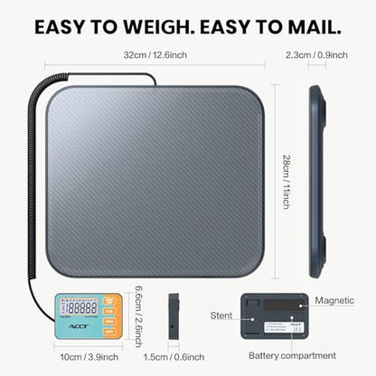 Shipping Scale, 440 lbs / 0.01 KG high-Precision Digital Postal Scale | with LCD display, hold/tare/count/unit switch functions, suitable for packages, luggage, and mail warehouse shipping scales