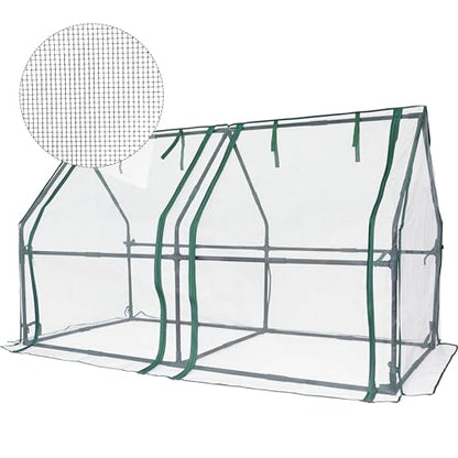 Gardzen Mini Greenhouse with Zipper Mesh Cover 71.7"(L) x36.2(W) x42.5(H) | Steel Frame Portable Outdoor Greenhouse, Enhanced Ventilation, Ideal for Spring, Summer & Fall - size: 71”(L) x36”(W) x42”(H)