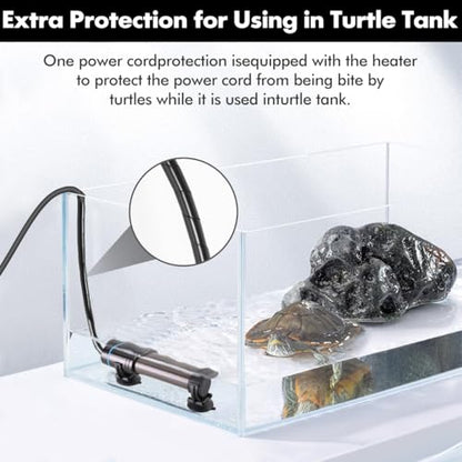 Orlushy Submersible Aquarium Heater, Fish Tank Heater with Free Thermometer for Freshwater and Saltwater Tank - size: R100