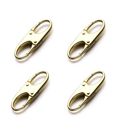 Zpsolution Zipper Clips Anti Theft - Double Opening Small Carabiner Clips | Zipper Locks for Backpacks, Purses, Travel, Theft Deterrent, Key Holder Add-on Accessory, Zipper Pull Replacement - color: 4 Gold