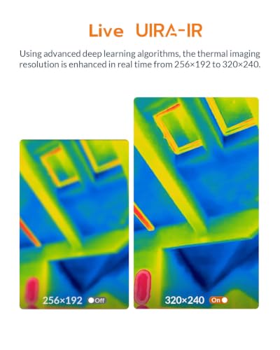 GT24S 320×240 UIRA-IR Thermal Camera with Thermometer Mode | 256×192 IR Sensor, Lightweight 198g Thermo Camera for HVAC & Home Inspection, 10h Battery Life, -4°F-1202°F, NETD<40mK, 25Hz
