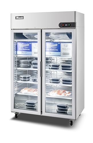 C-2FG-HC Two Glass Door Reach-In Freezer, 49 cu/ft, Stainless Steel Interior and Exterior, Auto Defrost, Digital Temperature Display, Door Locks