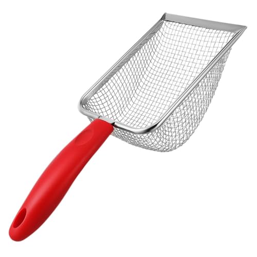 Mipcase Cat Litter Scoop Durable Stainless Steel Poop Scooper for Cat Litter Boxes Mesh Design for Precision Cleaning Corner Reach for and Reptile Habitats