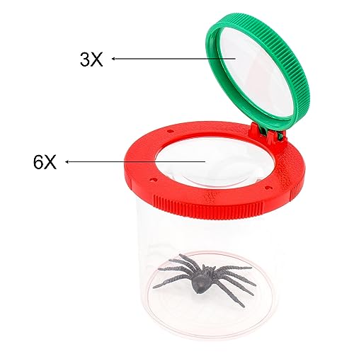 2 Pieces Magnifying Insect Box, Insert Bug Viewer, Bug Magnifier Container, Critter Insect Cage Bug Jar, Bug Catcher Kit for Science Nature Exploration Tool, Bugs View Magnifier Observation