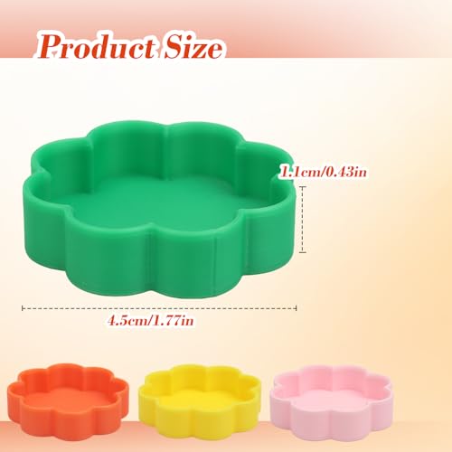 4 Pack Flower Shaped Reptile Feeding Dish, Colorful Plastic Food & Water Bowls for Leopard Gecko, Lizard, Hermit Crab, Turtle, Isopods, Small Reptiles & Invertebrates