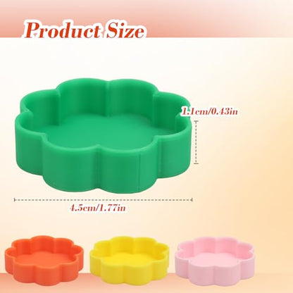 4 Pack Flower Shaped Reptile Feeding Dish, Colorful Plastic Food & Water Bowls for Leopard Gecko, Lizard, Hermit Crab, Turtle, Isopods, Small Reptiles & Invertebrates