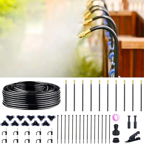 Thiswing 360° Adjustable Drip Irrigation System with 10 Nozzles | 30 FT Automatic Watering System, Raised Bed Sprinkler, Misters for Garden, Yard, Lawn and Outdoor Plants, 5/16" Tubing - size: 30FT