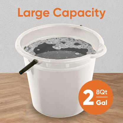Superio 2.75 Gallon Plastic Cleaning Bucket with Large Spout, Utility Pail for Mopping, Car Wash, Fishing, Camping & Household Use, Light Grey, 1 Pack - color: Light Grey, size: 1 Pack