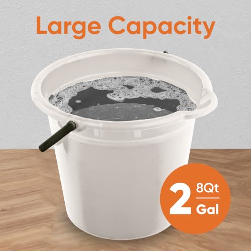 Superio 2.75 Gallon Plastic Cleaning Bucket with Large Spout, Utility Pail for Mopping, Car Wash, Fishing, Camping & Household Use, Light Grey, 4 Pack - color: Light Grey, size: 4 Pack