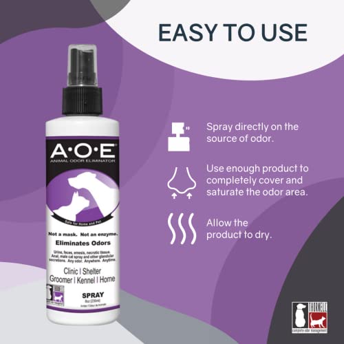 Odorcide Animal Odor Eliminator Spray – Ready to Use Pet Odor Eliminator for Strong Odor – Secretions, Spray, Feces & Urine Odor Eliminator – Safe, Non-Enzymatic Dog & Cat Odor Eliminator (8 oz) - size: 8 Ounce (Pack of 1)