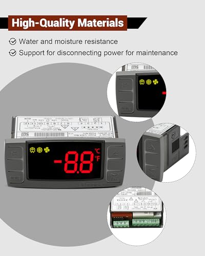 W0302186 Controller Replace for Dixell XR03CX-4N0F1 Temperature Controller, Fit for 120V Commercial Refrigerators/Freezer, with Temperature Sensor Probes & Clasp - size: XR03CX-4N0F1