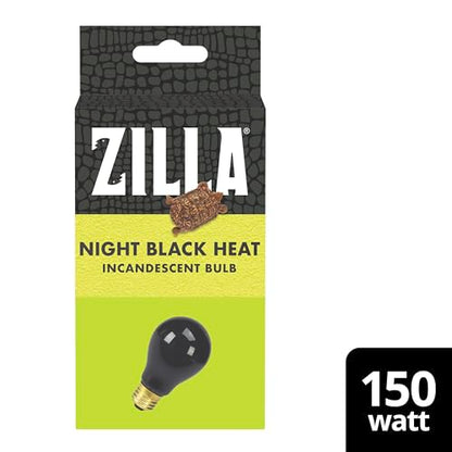 Zilla Incandescent Bulb, Night Black, Ideal for Nocturnal Reptile Species - size: 150 Watts, style: Night Black