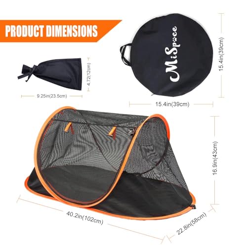 Portable Cat Mesh Tent Pet Cage,Pop Up Crate,Foldable Kennel,Indoor,Outdoor,Comfy Puppy House-Washable Fabric for Small Animals with 2 Cat Toys, Carry Bag & 2 Stakes