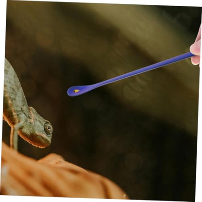 Yardwe 2Pcs Stainless Steel Reptile Food Spoon Reusable Feeding Tool for Lizards Small Reptiles Compact Design for Easy Pet Care