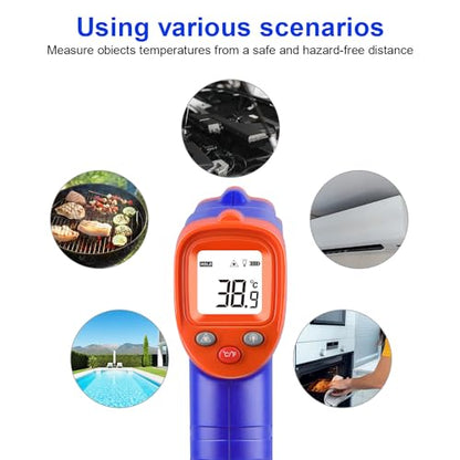 Infrared Thermometer Gun, Non-Contact Laser Thermometer Temperature Gun -58℉ (1112℉/600℃/Blue) - color: 1112℉/600℃/Blue