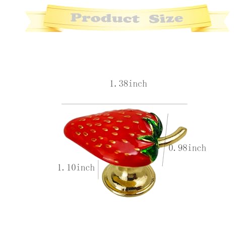 Strawberry Coat Hooks Wall Mounted, Fruit Single Hooks for Hanging Hats Jacket Bags Towels Keys Scarf Closets Entryway Bathroom Home Decorative Wall Hooks 4 Pieces - color: Red