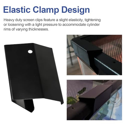 Large Reptile Tank Clips, Terrarium Covers Heavy Duty Screen Clips for 30G | Reptile Aquarium Lid Clip for 30Gallons or Larger, Screen Tank Metal Clip Escape for an Array of Reptiles from Terrarium
