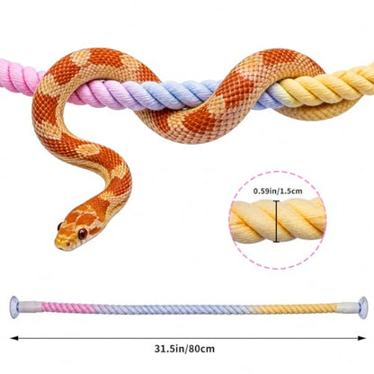 Snake Enrichment, Ball Python Tank Accessories, Gradient Climbing Decoration Rope with Suction Cups, Snake Climbing Accessories, Ball Python Enrichment - size: 80cm