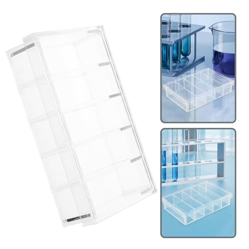 Specimen Container 5 Compartments Acrylic with Lid Reusable Petri Dish with High Transparency for Laboratory Use for Fish Cultivation and Incubation