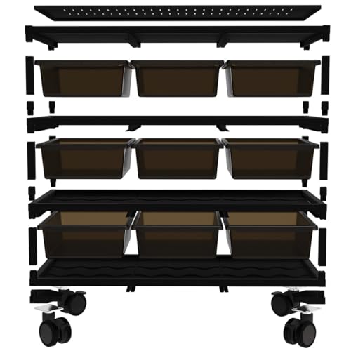 8-Tier Reptile Tank System with Heating Pad & Lockable Wheels, Stackable Reptile Breeding Rack for Hatchling Geckos, Ball Pythons, Frogs, Tarantulas & Juvenile Reptiles