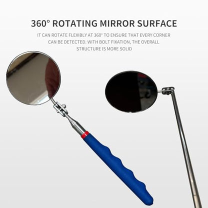 Telescoping Inspection Mirror mechanics Tool Set - 360 Swivel for Extra Viewing Dead Angle, Line of Sight Obstacle Area