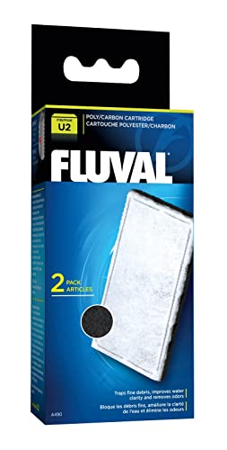 Fluval U2 Poly-Carb Cartridge, Replacement Underwater Aquarium Filter Media, 2-Pack, A490 - style: Poly-Carb