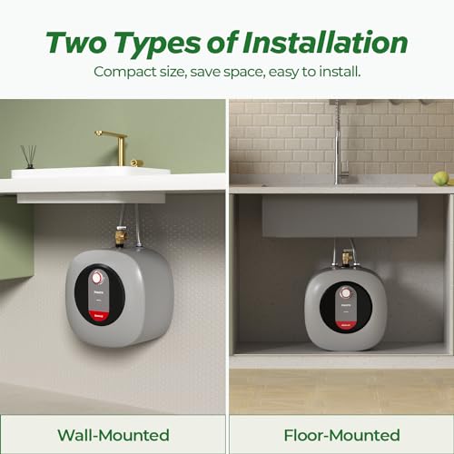 FOGATTI Mini Tank Water Heater Electric, 4 Gallon Point of Use Hot Water Solution for Under Sink 110V 120V - size: 4 Gal