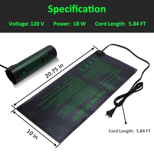 AIICIOO 2 Pack Seedling Heat Mats 10"x 20.75" Warm Hydroponic Heating Pad for Indoor Gardening, Seed Starting Germination, Greenhouse, Brewing - size: 10"x20.75" 2 Pack